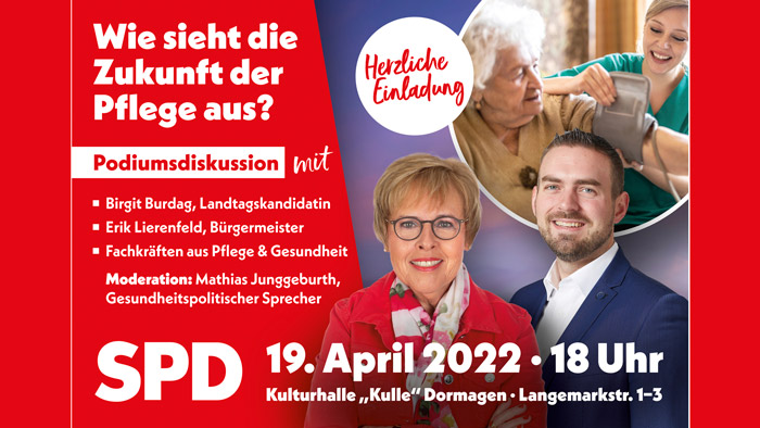 Die Zukunft der Pflege - SPD lädt zur Podiumsdiskussion